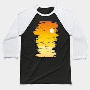 Sunset View Landscape Vacation Summer Birds Baseball T-Shirt